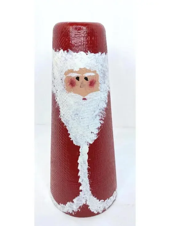 Primitive  Christmas Santa Tree Topper/table Decor