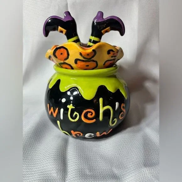 Witch’s Brew Cracker Barrel Masquerade Party Candy Halloween Dish EPC