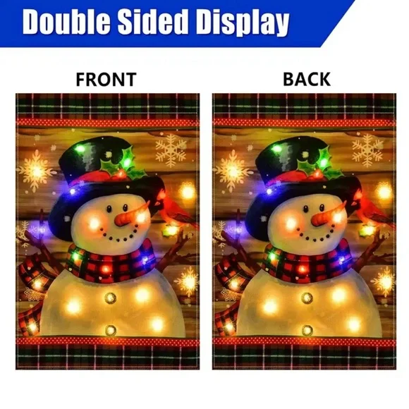 Festive Snowman Garden Flag (Does not light up)