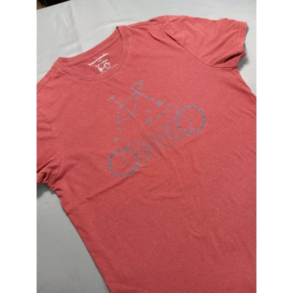 Banana‎ Republic Mens Eco T-Shirt Red Bicycle Graphic Tee Size Large
