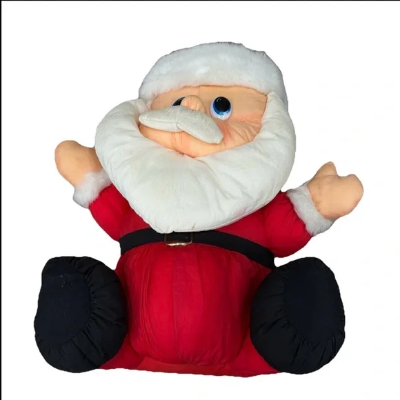Vintage DanDee Santa Claus Puffalump Style Nylon Plush Stuffed Christmas 15”‎