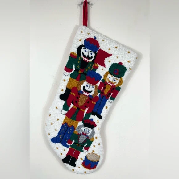 Nutcracker Stocking Christmas Needlepoint Large‎ Colorful Holiday Festive