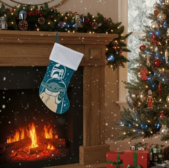 ‼️ $10 ✨️ Disney Star Wars Mandalorian The Child and Mando Stocking