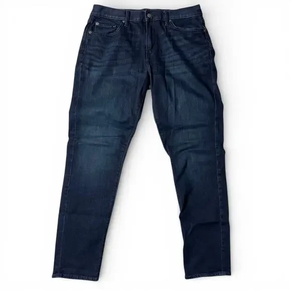 Banana Republic Travel Jeans Mens Actual Size 33x31 Blue Athletic Fit Dark Wash