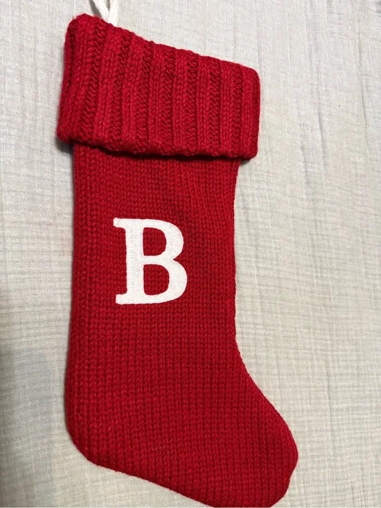 Wondershop Red Knit Holiday Stocking with White Letter B
