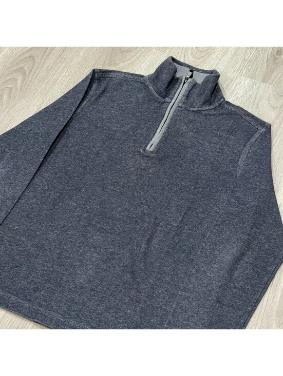 Banana Republic Quarter Zip PulloverMens Medium Gray Lightweight Sweater