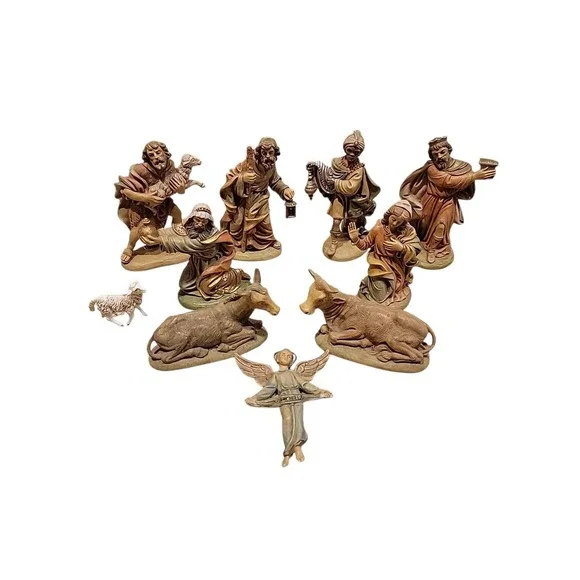 Vintage Fontanini Nativity Scene 9 Nine Piece Set 1980's Italy