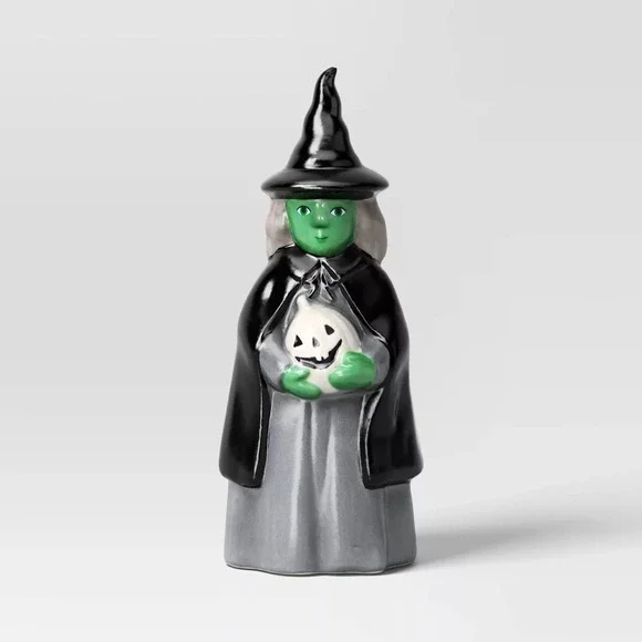 Small‎ Ceramic Witch Figural with Jack O'Lantern - Hyde and EEK! Boutique (NEW)