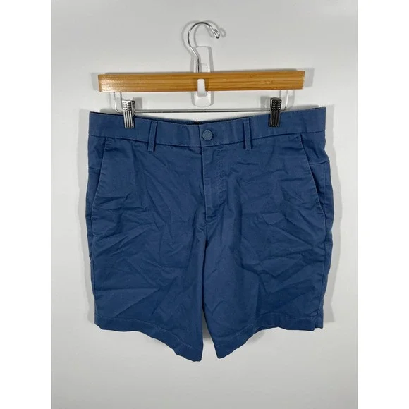 Banana Republic Aiden Chino Shorts 34 Blue Stretch Casual Summer Vacation