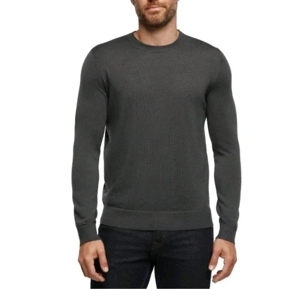 Banana Republic Gray 100% Merino Wool‎ Crewneck Lightweight Sweater Size Large