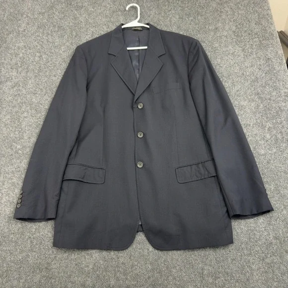 Banana Republic Blazer Mens 44R Navy Blue Wool Made in Italy Sport Coat Classic