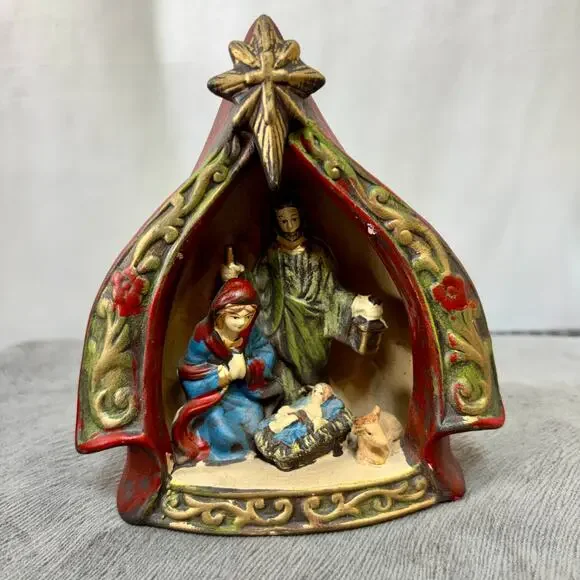Ceramic Nativity Scene Hand-Painted Holy Family Christmas Figurine 1 Piece