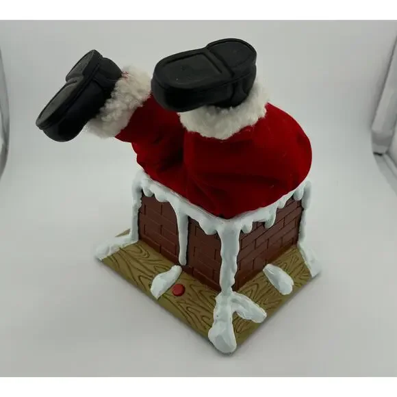 Vintage Gemmy Motionette‎ Christmas Santa Claus Stuck in Fireplace Moves Works