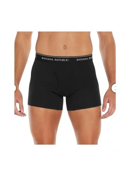 NWT Banana Republic Men's S Black 3-Pack Boxer Briefs Comfort Waistband Stretch