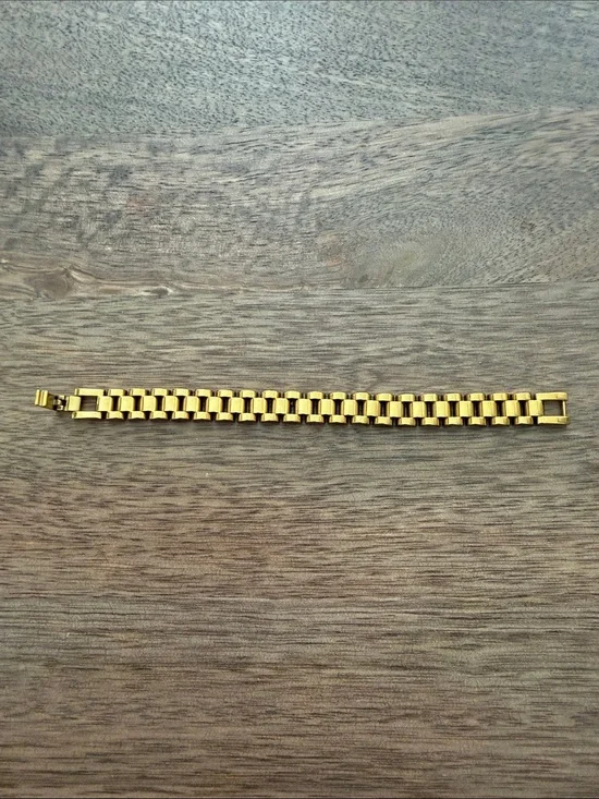 Stainless Steel Gold Link Bracelet - Classic Chain Style