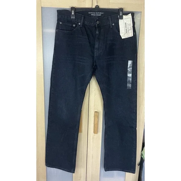 Banana Republic 35 X 32 Vintage Straight Men's Jeans Dark Wsh: NWT Preppy Casual
