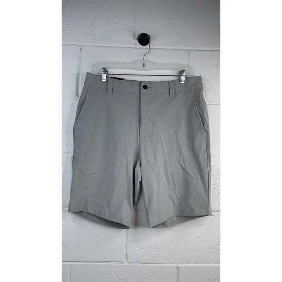 New Banana Republic Comfort Flat Front Shorts Mens 34 Gray Stretch