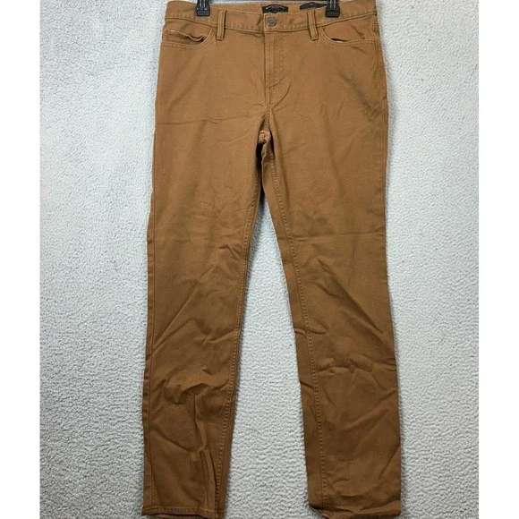 Banana Republic Traveler Pants Mens 33X32 Slim Fit Brown 5-Pocket Chino Stretch