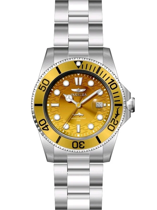 Invicta Men’s Yellow and Silver Stainless Steel Dive Watch