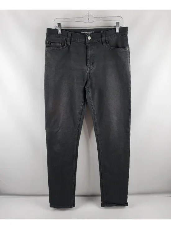 Banana Republic Jeans Mens 32x31 Dark Gray The Traveler Slim Fit Denim