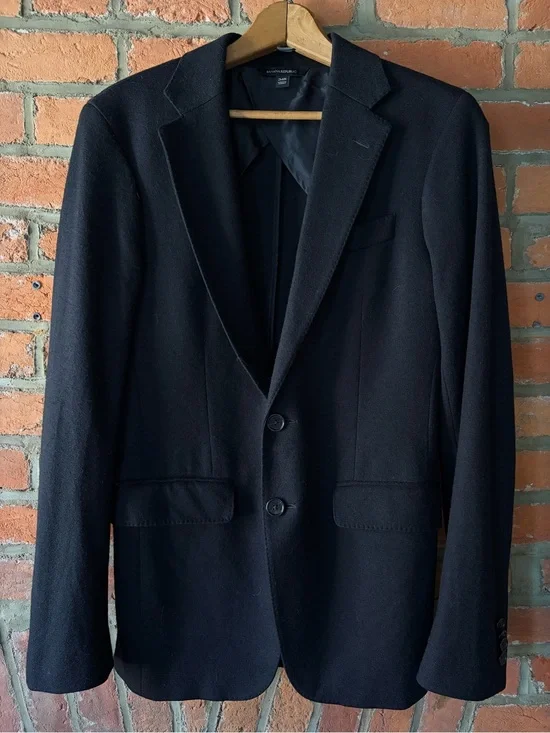 Banana Republic Slim Fit Black Italian Wool Sport Coat Blazer 34R
