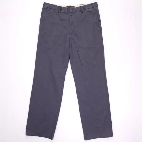 Y2K Banana Republic‎ Mens 35L Emerson Straight Leg Chino Pants Gray Flat Front