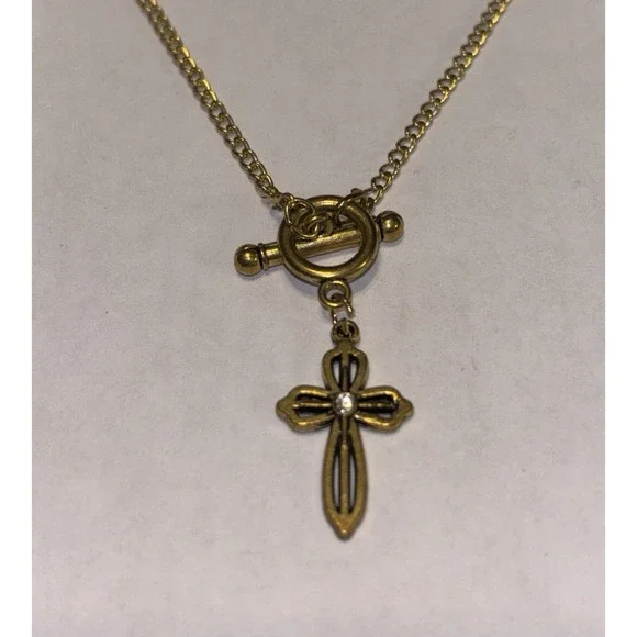 Vintage Pocket Watch Chain with Cross 22.5
