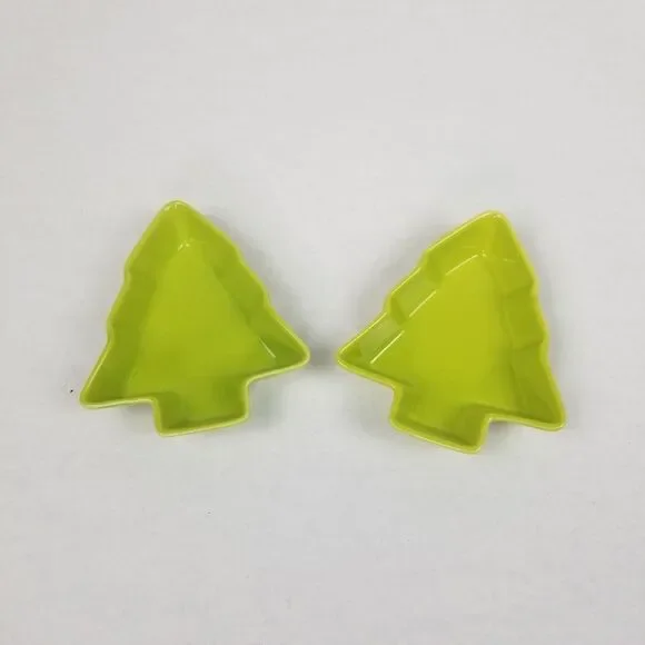 Celebrate‎ It Mini Green Christmas Tree Candy/Nut Dish Set