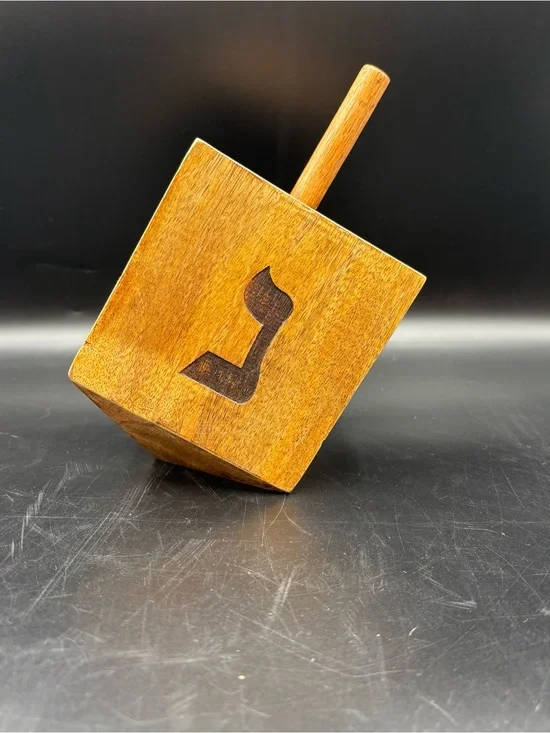 Vintage Giant Solid Hardwood Dreidel 8” Handcrafted Judaica Hanukkah 1.5 LB