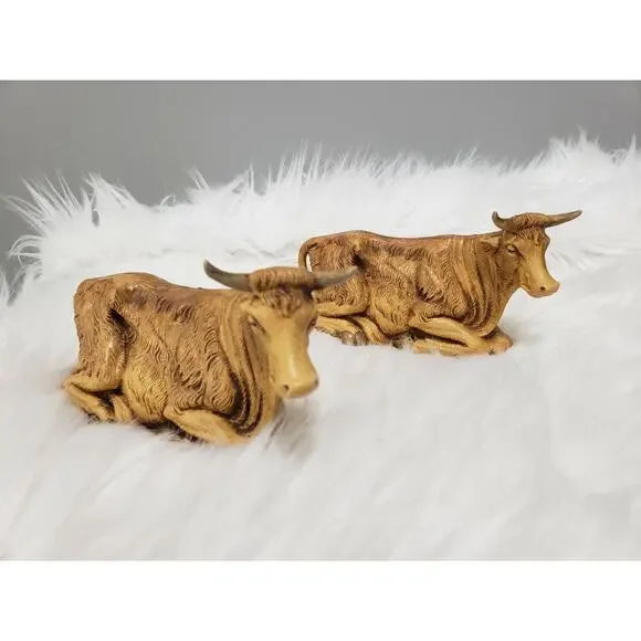 2 - FONTANINI DEPOSE ITALY SEATED OX NATIVITY VILLAGE ANIMAL FIGURE‎ #305