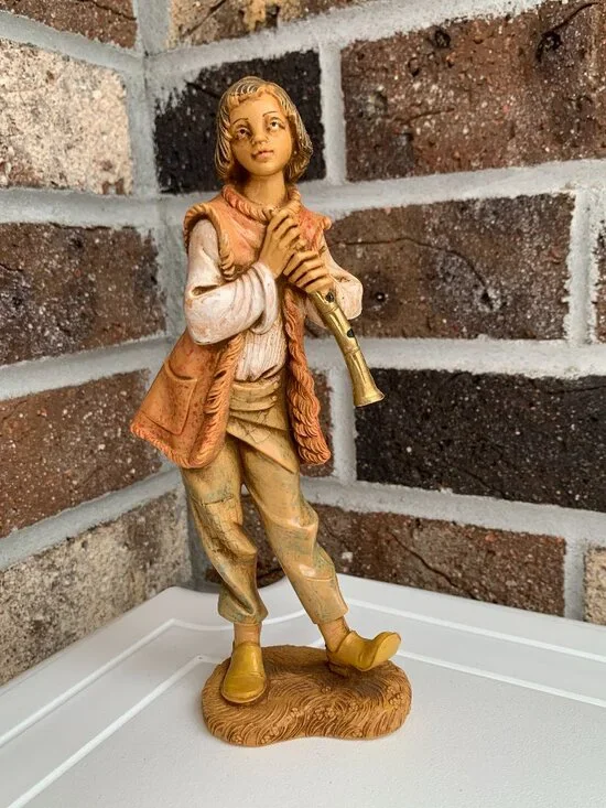 Fontanini Italy Depose 1983 Shepherd Playing Horn Hand Painted No. 52853 7-1/2