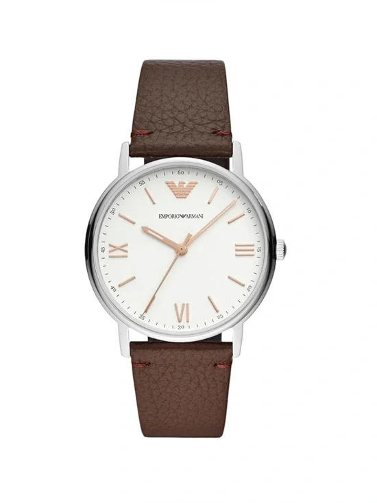 Emporio Armani Men's Three Hand Watch with Stainless Steel Band or Leather