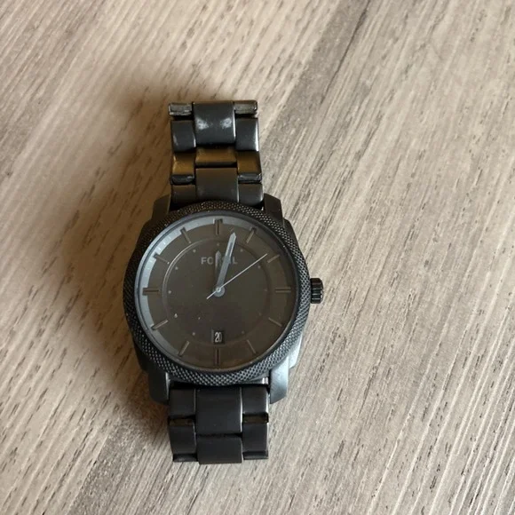 Fossil Men's FS4705 Stainless Steel Analog Grey Dial Watch New Battery See Notes