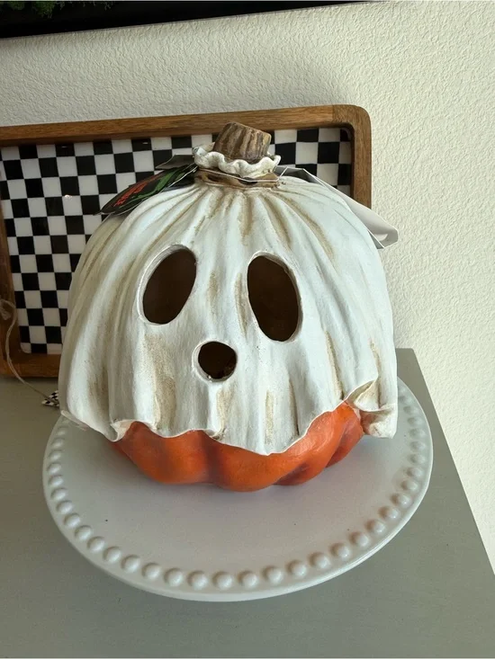 Pumpkin Ghost Costume Decoration - White and Orange