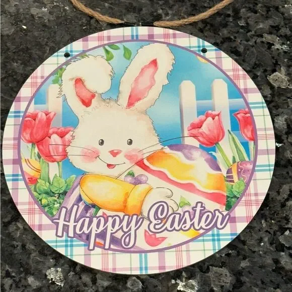 Easter Bunny Hanging Decoration or Wreath Attachment - Multicolor