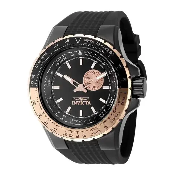 NWT Invicta 49725 Aviator | Quartz | Black | Men's Watch