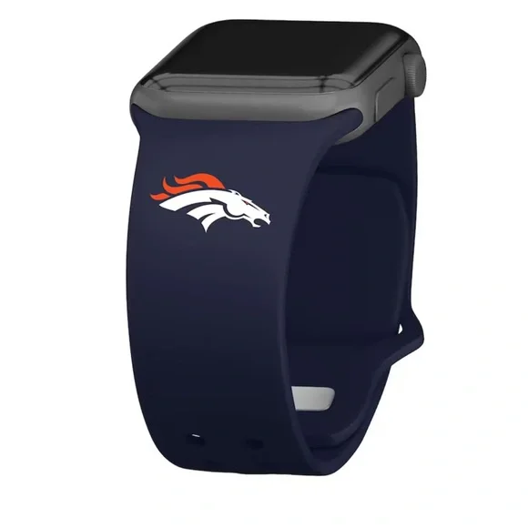 NFL game time Denver broncos silicone smartwatch strap compatible with Apple