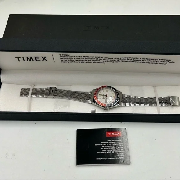 Men’s Timex Q re-issue stainless steel quartz watch 38MM