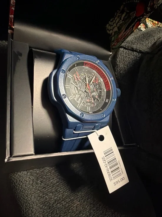 Ed Hardy Men’s Watch Navy Blue With Silicone Adjustable Band NWT