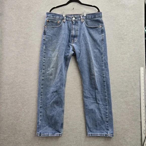 Levi's 505 Men‎ Jeans 34X29 Blue Denim Regular Fit Straight Leg Button 29