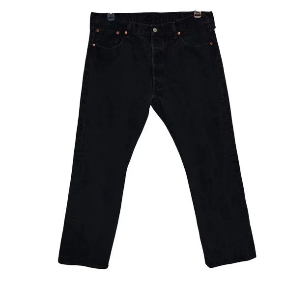 Levi's‎ 501 Black Denim Jeans Button Fly Straight Leg Men's Size 38x29