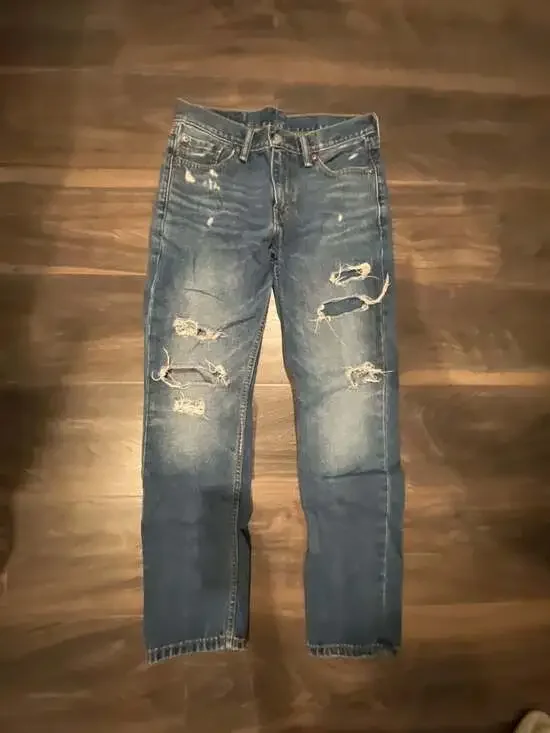 Levi's 511 Slim Fit Distressed Denim Jeans - Size 30x30
