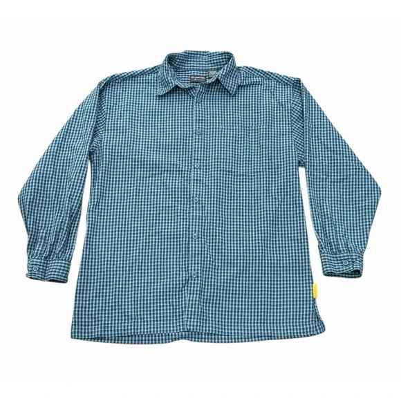 Vintage Silver Tab Levis Mens Flannel Button Up Shirt Y2K‎ Teal Yellow Plaid XL