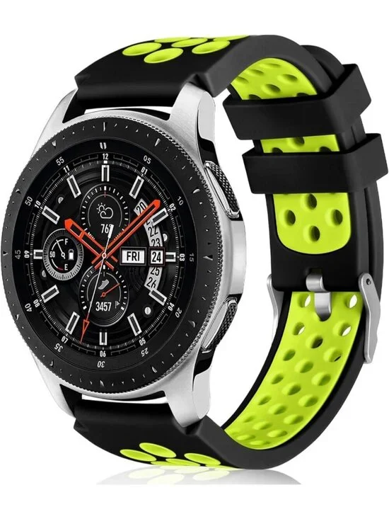 Unisex Black Green Analog Compatible Frontier Soft Silicone Samsung Galaxy Watch