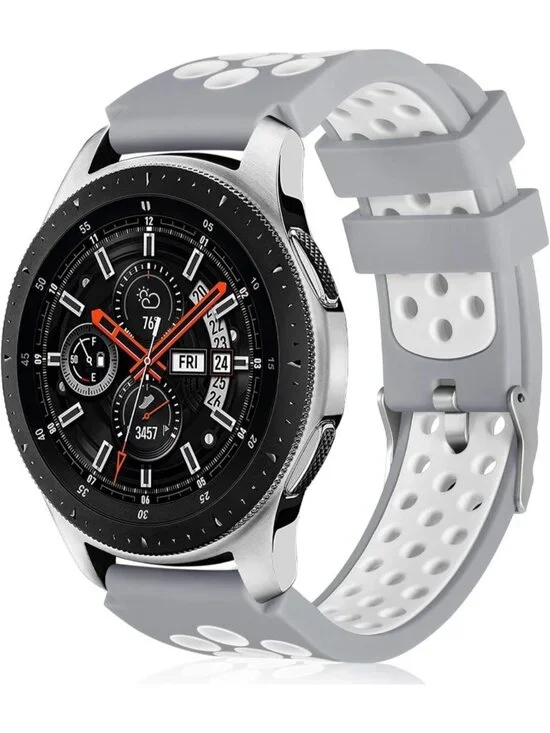 Unisex Grey White Analog Compatible Frontier Soft Silicone Samsung Galaxy Watch