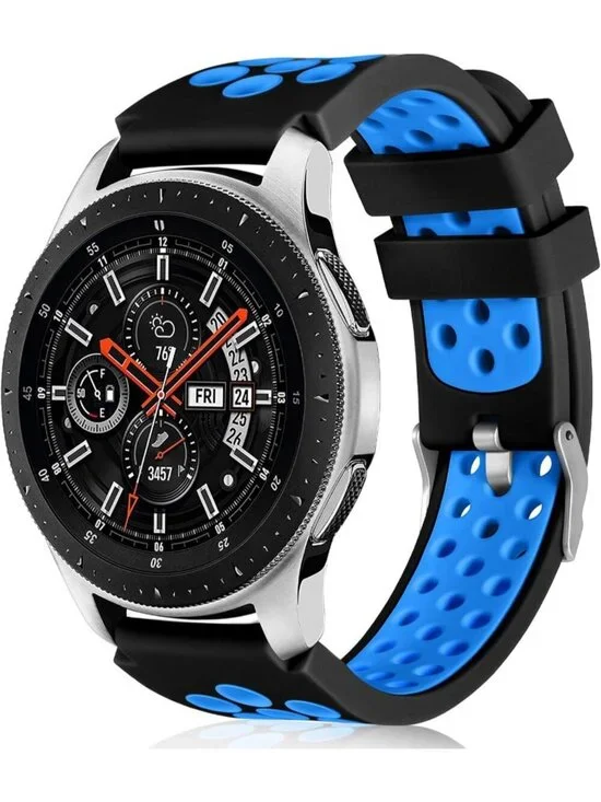Unisex Black Blue Analog Compatible Frontier Soft Silicone Samsung Galaxy Watch