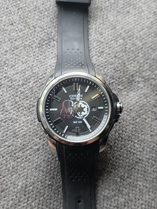 Men’sCitizen Eco-Drive Darth Varder  Disney 44m Watch with Red Accent