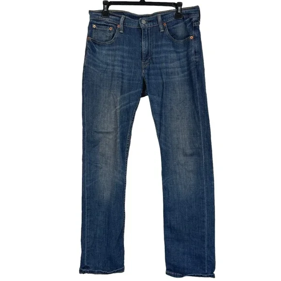 Levi's‎ 514 Straight Fit 30x32 Cotton Stretch Denim Blue Jeans Medium Wash Zip