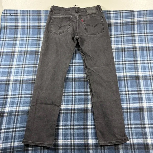 Levis 514 Straight Fit Jeans Mens 32x32 Gray Faded Black Denim