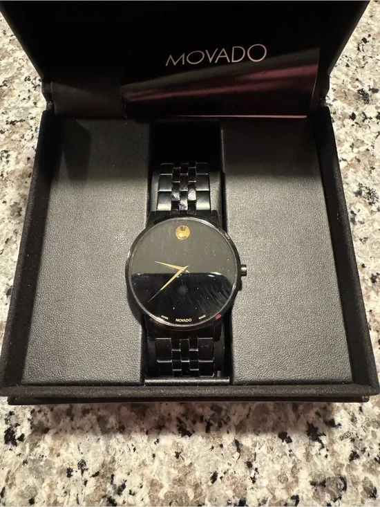 New Movado BOLD Black Watch with Gold Accents Men's Bracelet